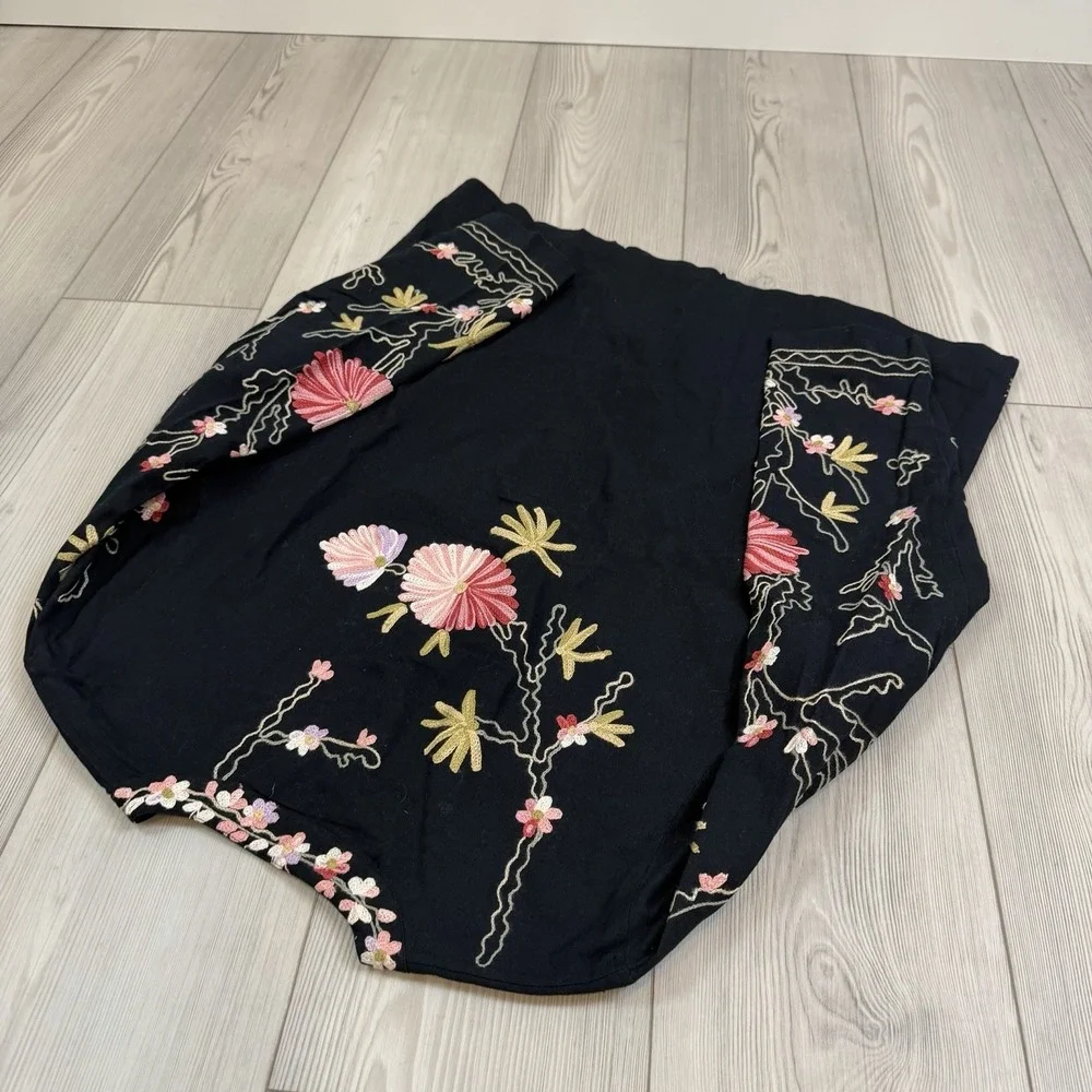 Vtg BEDFORD FAIR lifestyle Women's Large All Over Embroidered Floral Jacket Boho